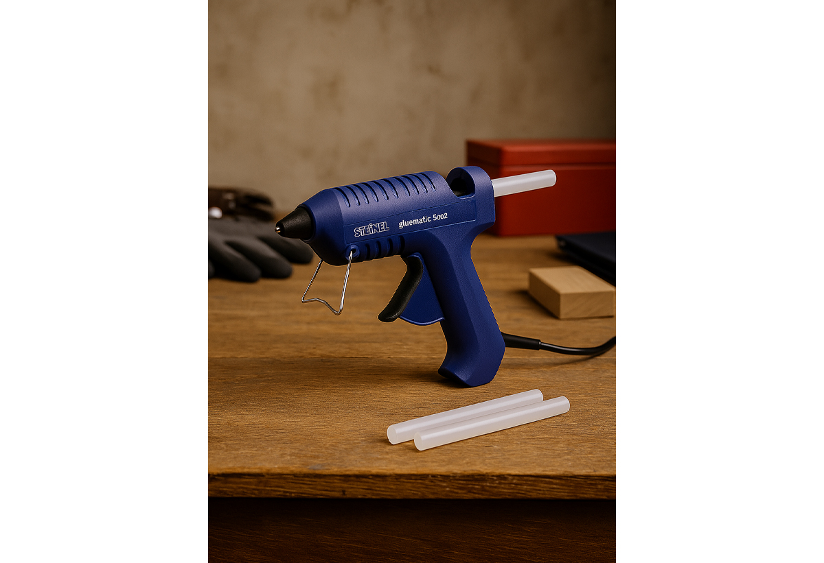 Απεικονίζεται το πιστόλι θερμοκόλλησης 